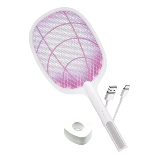 Raqueta Mata Mosquito Moscas 2 En 1 Recargable Usb-c