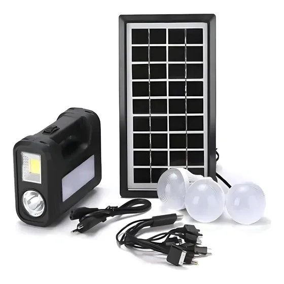 Kit Ampolletas solar emergencia camping alta calidad color negro | Cuotas sin interés