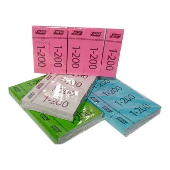 Talonario De Numeros Para Rifa 1 - 200 Varios Colores