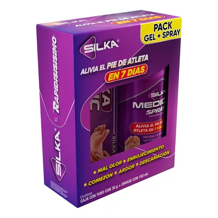 2 Pack Silkamedic Antimicótico Gel 30g + Spray 150ml Sin Fragancia