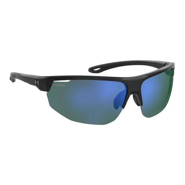 Lentes Under Armour Solar Ua0002/g/s 284 Lente Azul Espejeado V8 Varilla Ruthen Negro 284 Armazón Ruthen Negro 284
