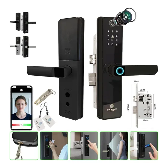 Fechadura Eletrônica Smart Biometria Senha C/ Câmera E App