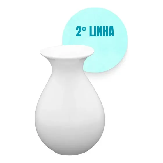 Vaso Decorativo Porcelana Decoração Sala Mesa 13,5cm 2°linha Cor Branco Liso