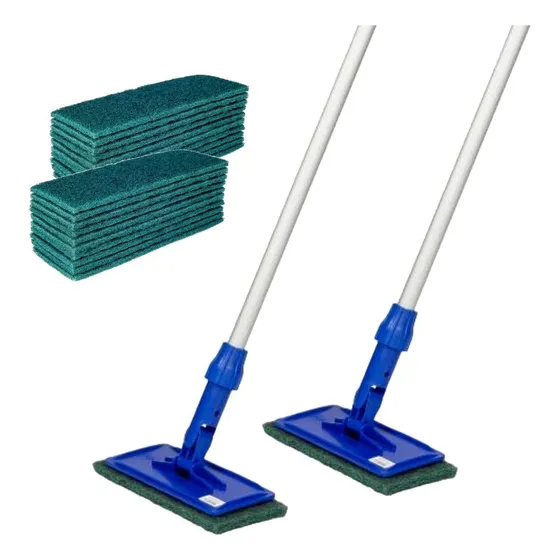 Rodo Pega Fibra Verde Com Cabo 20 Refis Limpeza Pesada Kit 2