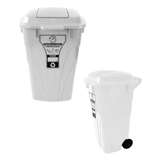 Contenedor De Basuras De 120 Litros Con Ruedas De Caucho