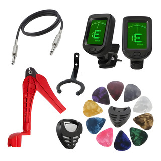 Afinador Cromático + Palhetas + Enrolador + Cabo + Suporte Afinador Cromático + Palhetas + Enrolador + Cabo + Suporte