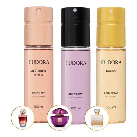 Kit Body Spray La Victorie Intense Imensi Edp Roxo Eudora