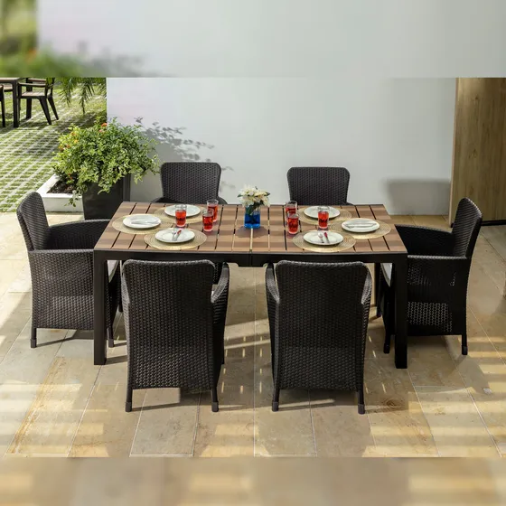 Juego De Comedor Para Exterior E Interior Capri 6 Puestos Mq