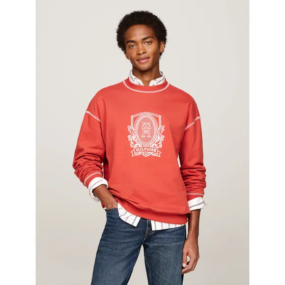 Sudadera Roja De Algodón Para Hombre Con Logo Tommy Hilfiger