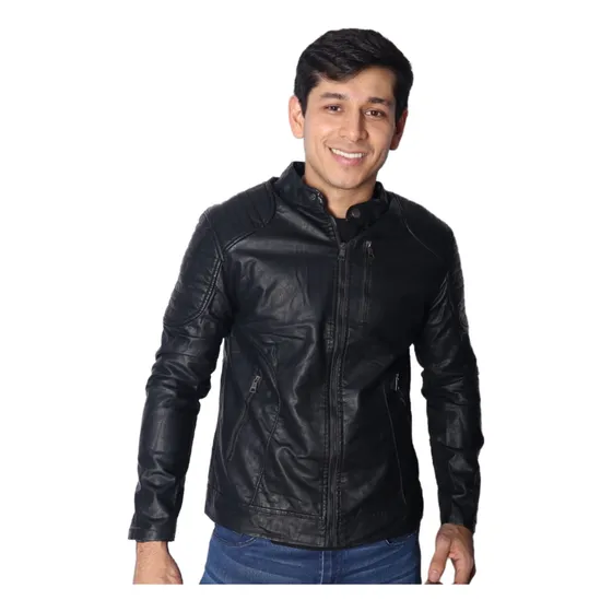 Chamarra Chaqueta Vinipiel Franela Para Caballero
