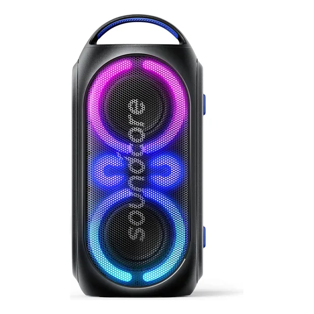 Parlante Bluetooth Soundcore Rave Party 2 120w de Sonido Estéreo con Woofer Inalámbrico Bluetooth 5 3 Micrófono Incorporado Ipx4 Waterproof Hasta 16 Horas de Reproducción Espectáculo de Luces
