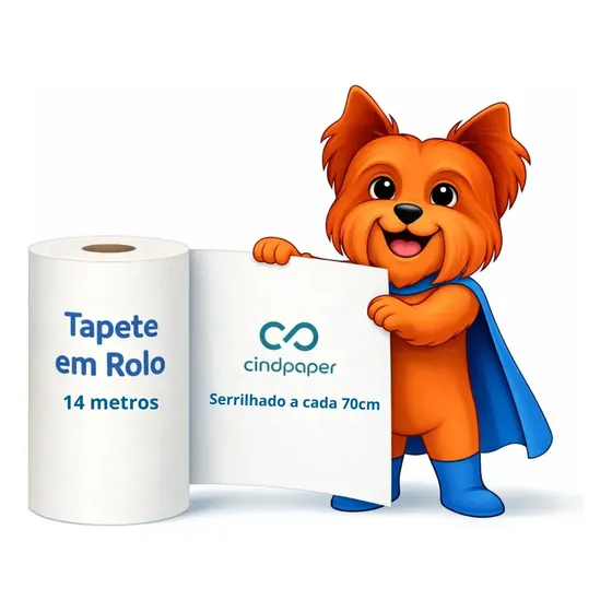 Tapete Higiênico Para Cachorro Cind Paper Em Rolo 14metros Branco