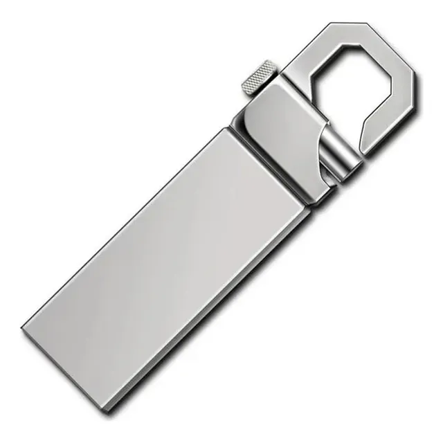Pendrive Usb 2.0 Flash Drive 64 Gb Llavero Metalico Plateado