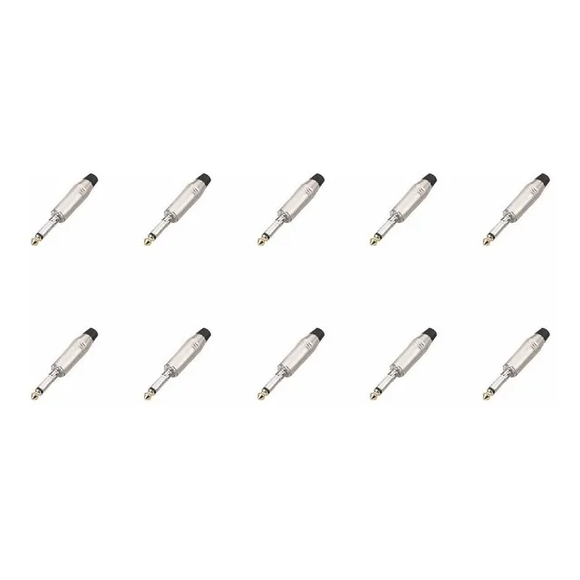 Pack De 10 Fichas Plug Mono 1/4 Metal Modelo Clc-p2mc Marca Cablelab - Stagelab Excelente Calidad !!