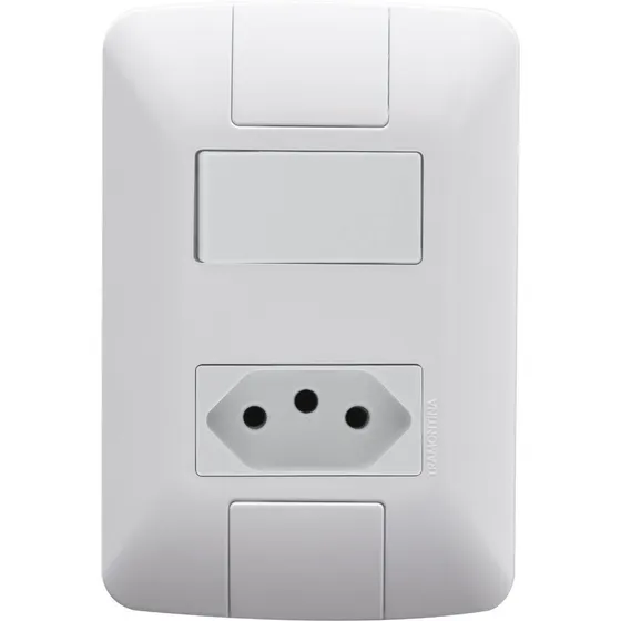 Conjunto 1 Interruptor E 1 Tomada 20a Aria Tramontina Cor Branco