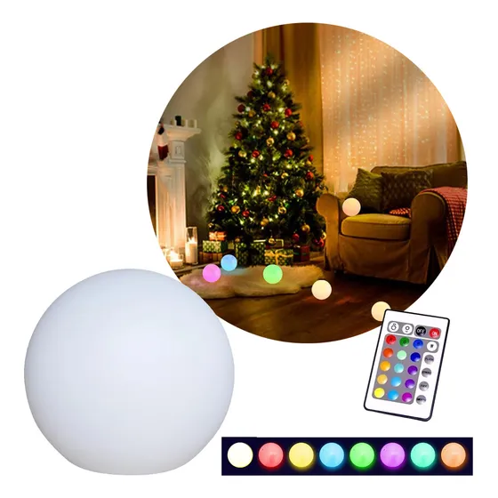 Lampara Globo Luz Colores Plastico Decoracion Control 11cm