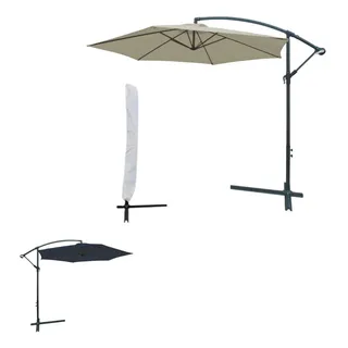 Ombrelone Suspenso Lateral Sol Piscina 3m Azul Bege C/ Capa Cor Branco Ombrelone Suspenso Lateral Sol Piscina 3m Azul Bege C/ Capa Cor Branco