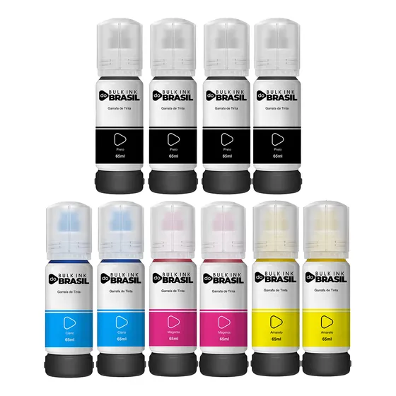 Kit 10 Refil Tinta Para Epson T544 L3150 L3110 L3210 Cmyk