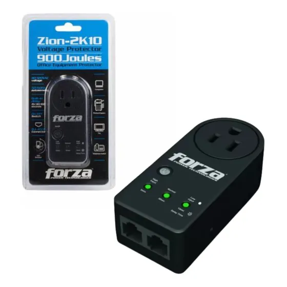 Protector Voltaje Forza 900j Rj45 Negro