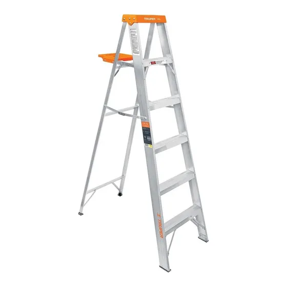 Escalera Tijera 5 Pasos En Aluminio Con Bandeja Truper 10335