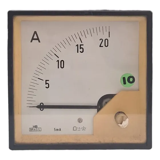 Amperímetro Analógico 20a / 5ma 95cm X 95cm - Original Hb