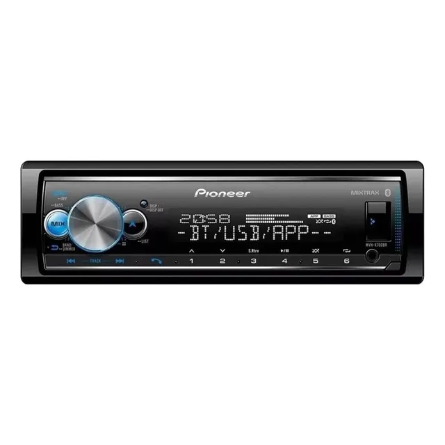 Som automotivo Pioneer MVH X700 com USB e bluetooth