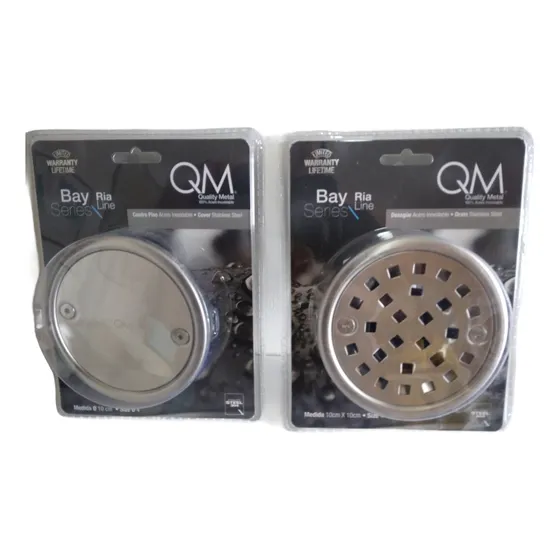 Desague Rejilla Centro Piso Redondo 4 PLG 10cm Acero Qm