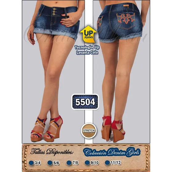 Falda Short Jeans Ultima Moda Casual Levanta Cola Dcto Mayor