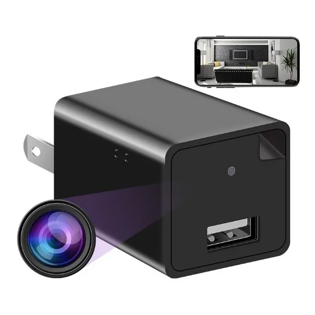 Cargador Inalámbrico Wifi Cámara Espía Oculta+ Memoria De 32
