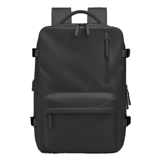 Mochila Para Viaje Casual Espaciosa Kuzler Color Negro Diseño De La Tela Liso