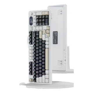 Teclado Mecânico Attack Shark X98 Pro Sem Fio Cheese White Inglês Us