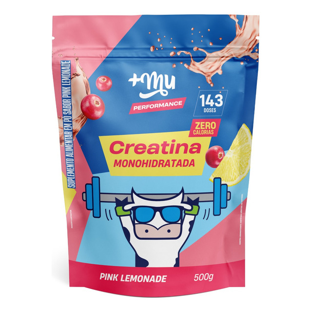 Refil Creatina Monohidratada 100% Pura 500g +mu Pink Lemonade