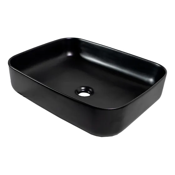 Lavabo Negro Elegante Minimalista Rectangular Moderno