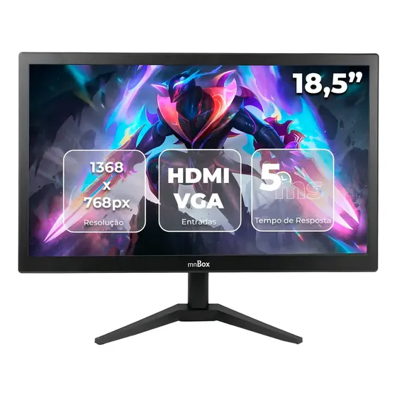 Mnbox Monitor D-MN185 18.5 " cor preto