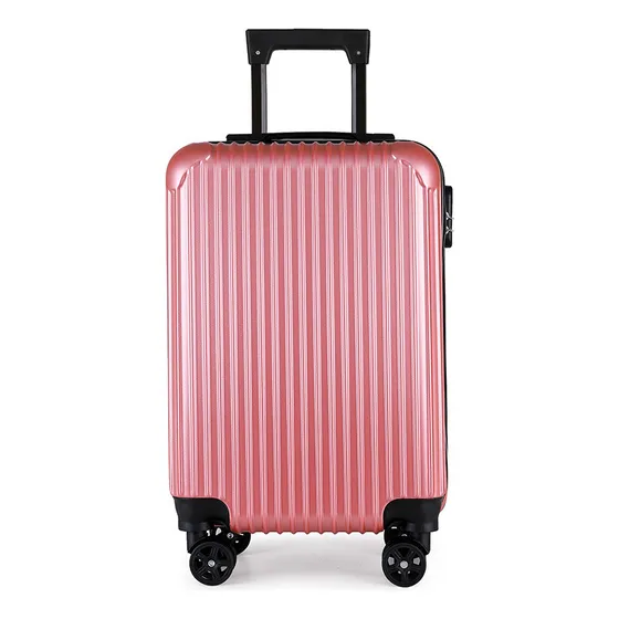 Maletas De Cabina De Viaje Chica 4 Ruedas Color Rosa Claro Rayas