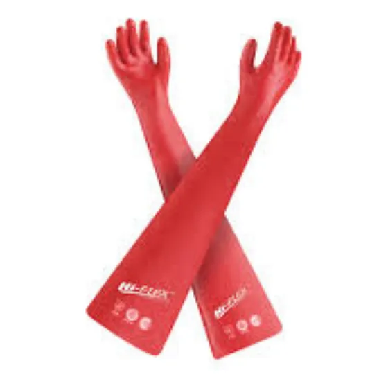 Guante Pvc Rojo 60cm. Hiflex