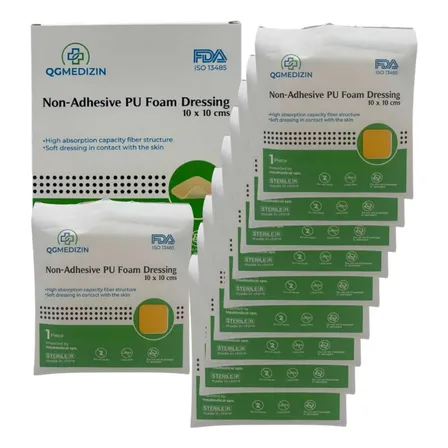 Pack 10 Apósitos Espuma Foam Hidrofila 10x10,ulcera , Escara