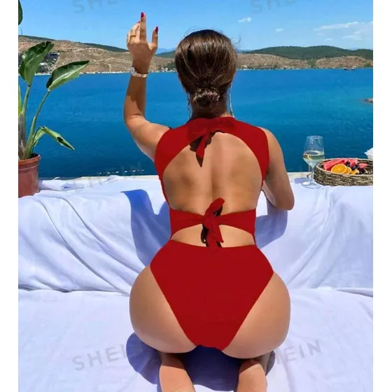 Traje De Baño Para Dama Bañador Enterizo Moda Shein Nuevo