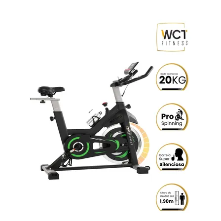 Bicicleta Ergonômica Spinning 20kg Roda Inércia Wct Fitness Preto