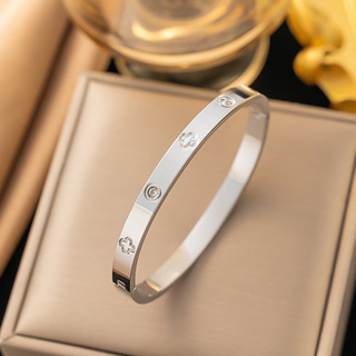 Pulsera Ajustable De Acero De Titanio Para Mujer Pulsera Ajustable De Acero De Titanio Para Mujer