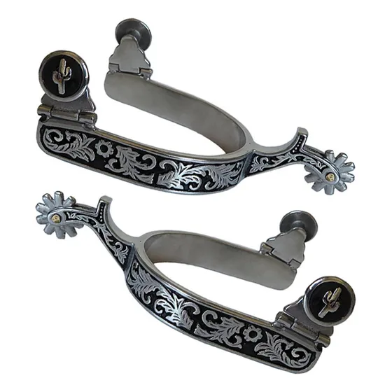 2 Uds., Espuelas For Montar A Caballo, Botas Argent Negro