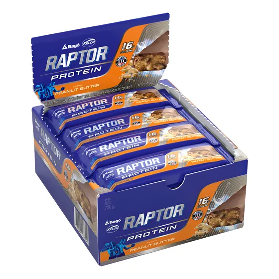 Barra Proteica Raptor - Peanut Butter X 16 Unidades