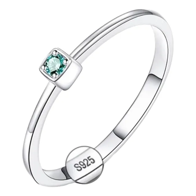Anillo De Boda Genuino De Plata De Ley 925 Con Topacio Verde