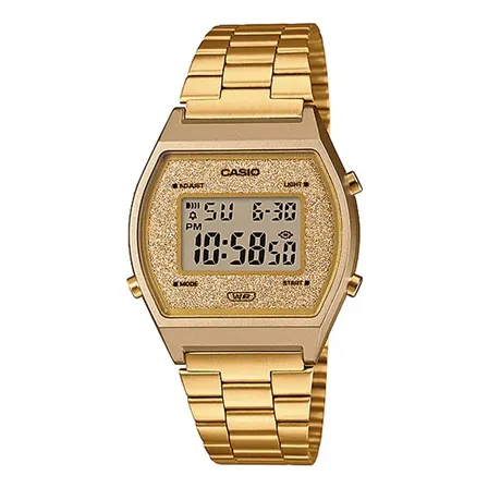 Relógio Feminino Vintage Casio Dourado Gliter B640wgg-9df