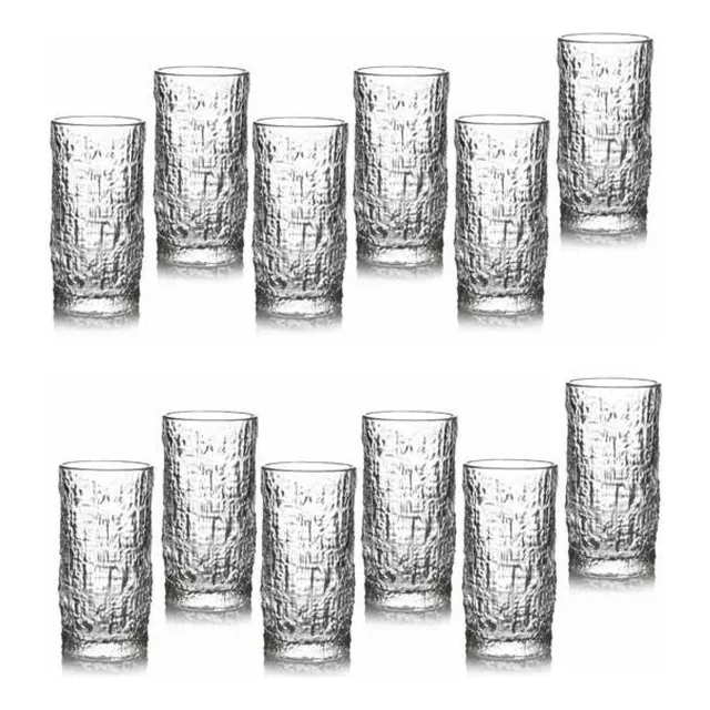 Vaso X12 Unidades 340 Ml Rocoso Set X12 Vaso Exclusivo Color Vidrio