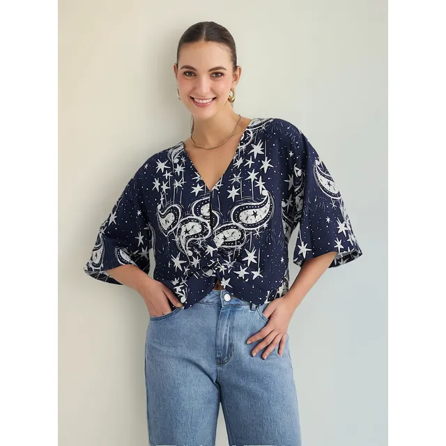 Blusa Esprit 619f034 Azul Santo