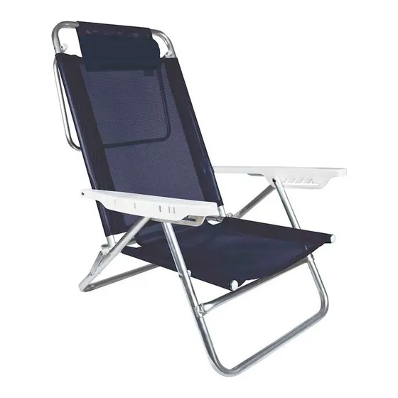 Reposera Silla Con Almohada 6 Posiciones Aluminio Mor