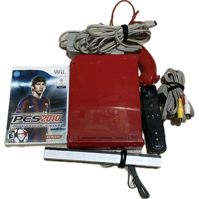 Consola Nintendo Wii Roja Controles 1 Juego Cables Original