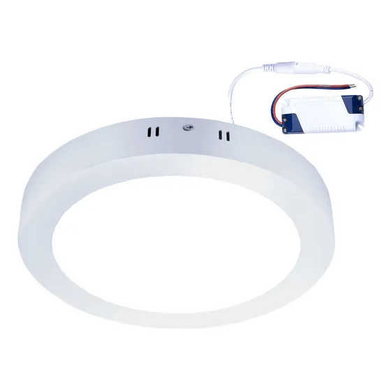 Panel Plafon Led 6w Fria Calida Aplicar Redondo Exterior Estructura Blanco