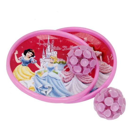 Juego Atrapa Pelota Pack X 2 Princesas Disney 18 Cm Color Rosa